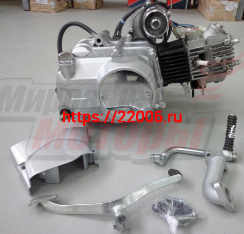 Двигатель 1P52FMH 110см3 эл.стар, ПОЛУАВТОМАТ без рыч.сц, Delta,Alpha, маркировка 49см3 (СЕРЕБРИСТЫЙ