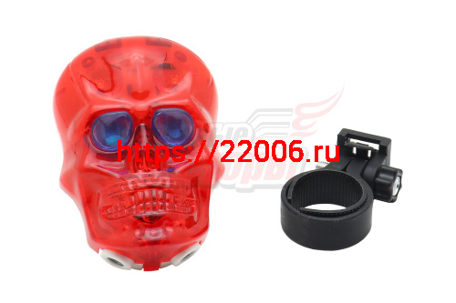 Фонарь габаритный Вело "Череп" (2 лазера,3 режима работы) "KMS"