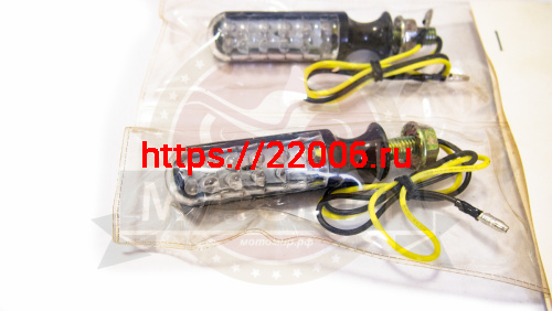 Боковой фонарь (LED) (компл. - 1 пар) QZ-013 черный, маленький цилиндрик фото 2