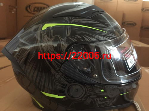 Шлем интеграл COBRA JK315, черный, с серой графикой(1), размеры S фото 3