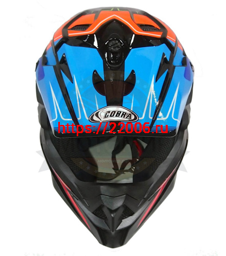 Шлем кроссовый COBRA JK803, черн-сине-оранж.,черн-бел.с крас., черн-сер с бел., раз-ры XL (уп.6 шт) фото 4