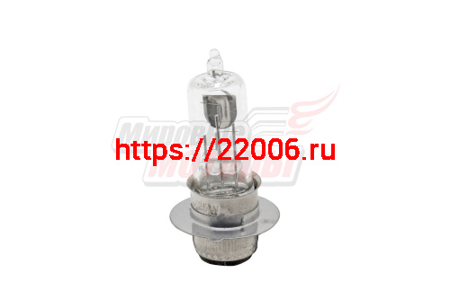 Лампа 12В 25/25Вт (H6) галоген 2х контактная (P15d)