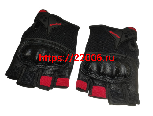 Перчатки PRO-BIKER MCS-57B без пальцев (чёрно-красные), р-р M фото 3