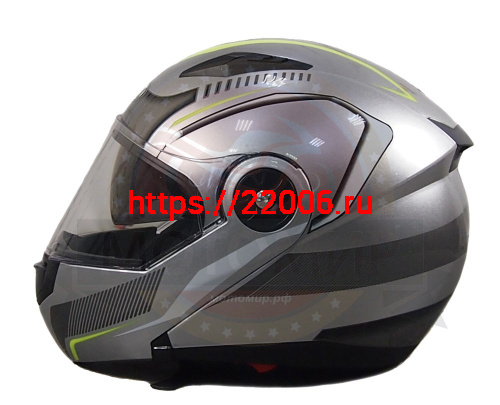 Шлем модуляр COBRA JK115, черный(7), белый с красным(4), серый(6), размеры M внутр.солнцезащ. ОЧКИ фото 3