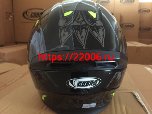 Шлем интеграл COBRA JK315, черный, с серой графикой(1), размеры S фото 2