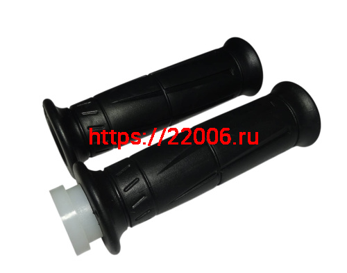 Ручка руля правая (газа) QUANTUM в сборе (с резинкой) + ручка левая (резиновая) (071,072)