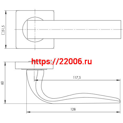 Ручка Ajax (Аякс) раздельная K.JK51.EVO (EVO JK) GR-23 графит фото 2