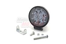 Фара светодиодная 27W 9 диодов SMD, 35мм круг. мет. корпус, дальний свет (Spot)