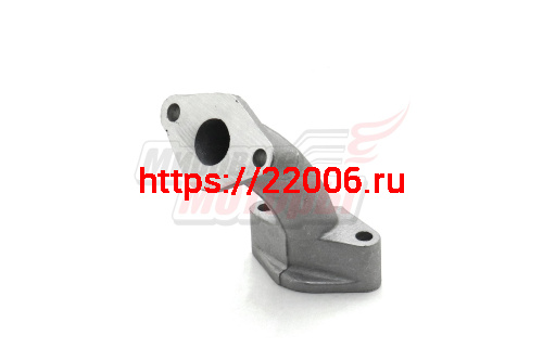 Патрубок карбюратора Delta, Zodiak 50сс (впуск.коллектор) короткий (d17мм) СЕРЕБРИСТЫЙ