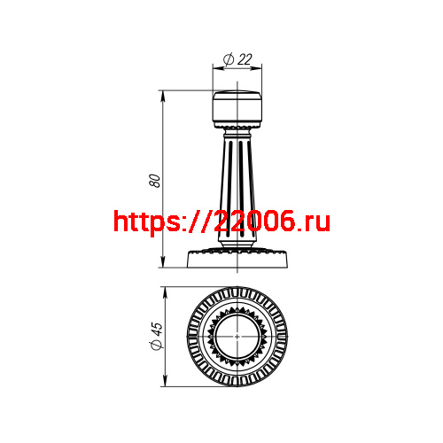 Упор Armadillo (Армадилло) дверной настенный DH033 CL/SILVER-925 Серебро 925 фото 2